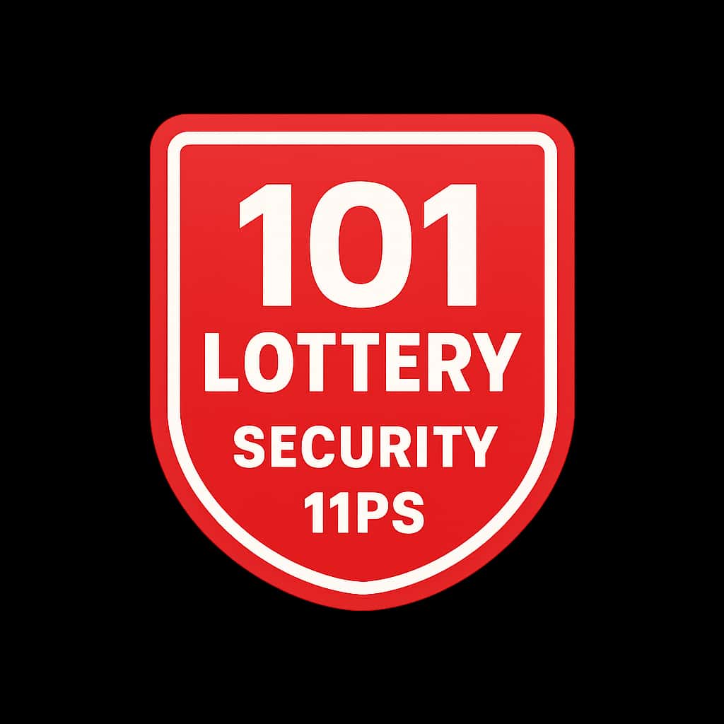 A badge symbolizing 101 Lottery Security Tips for online safety.