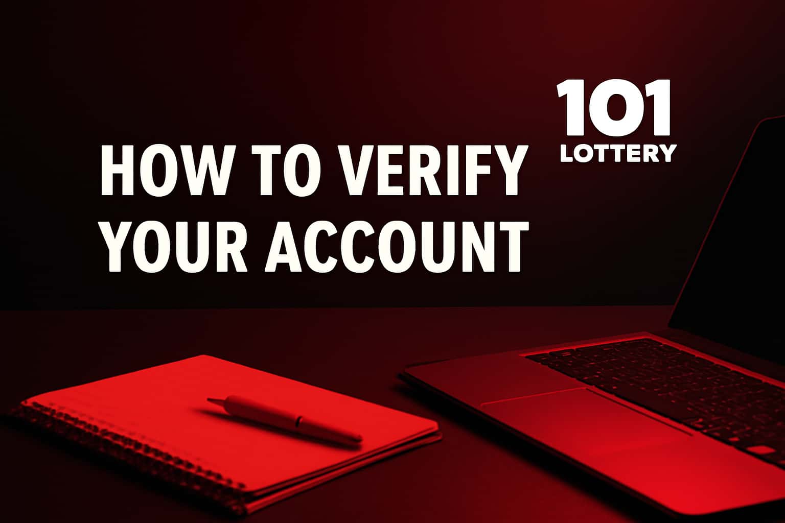A visual representation of account verification process with the text '101 Lottery' prominently displayed.