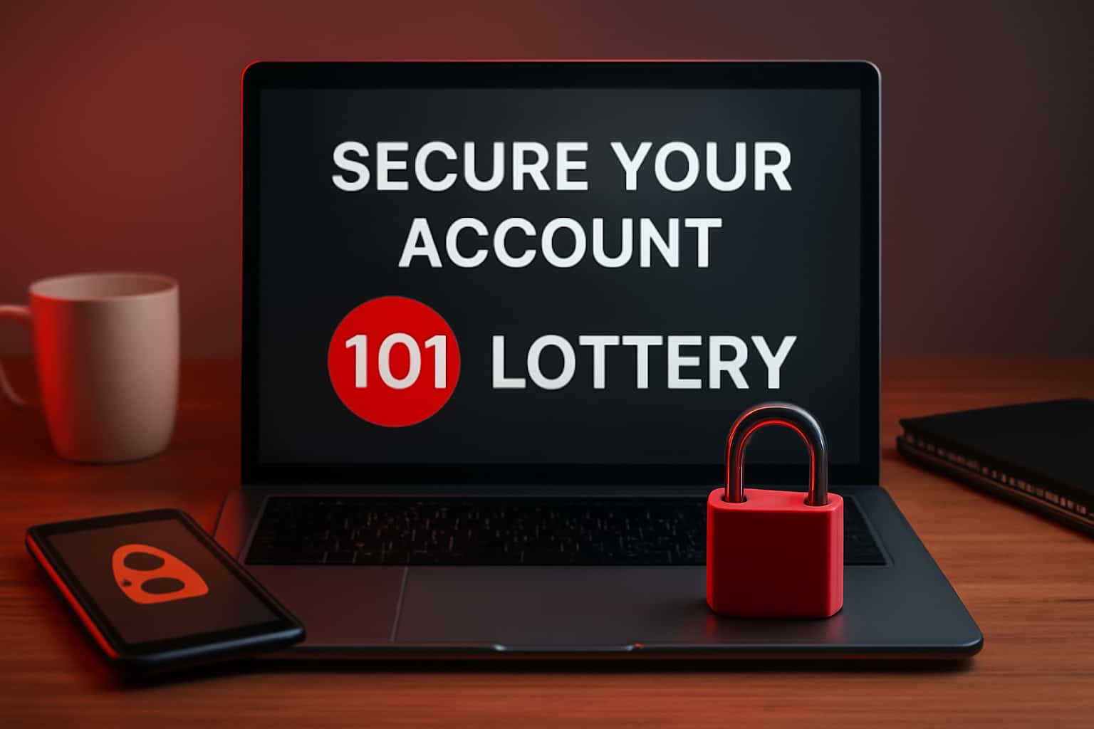 Informational graphic on securing your 101 Lottery account.